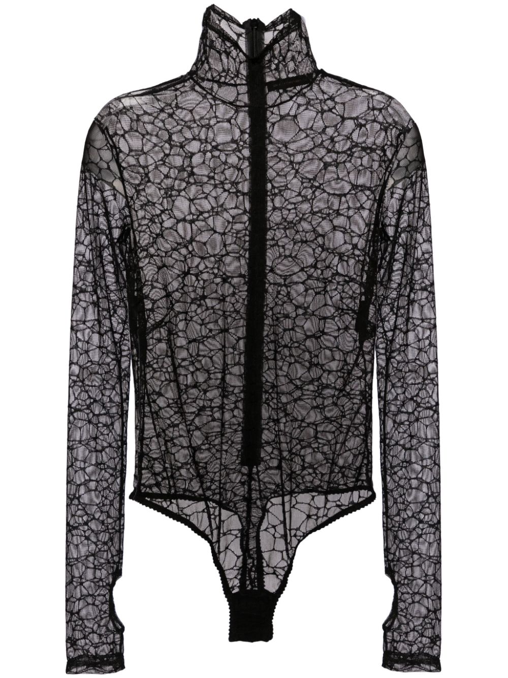Crystalline roll-neck top - Black