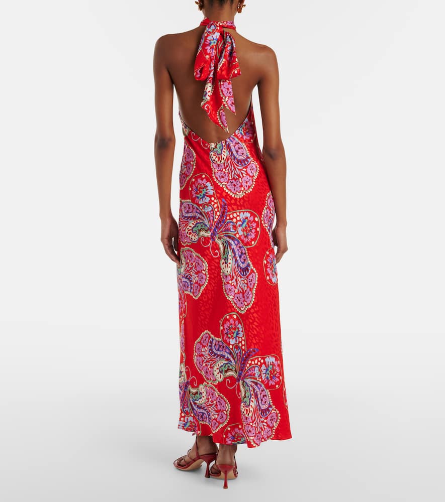 Maura printed halterneck midi dress