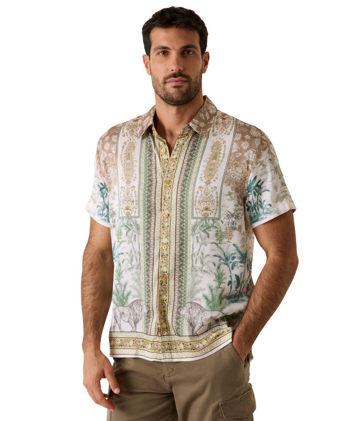 Men's Savanna Tapestry Placement Short-Sleeve Shirt - Savanna Tapestry Placement