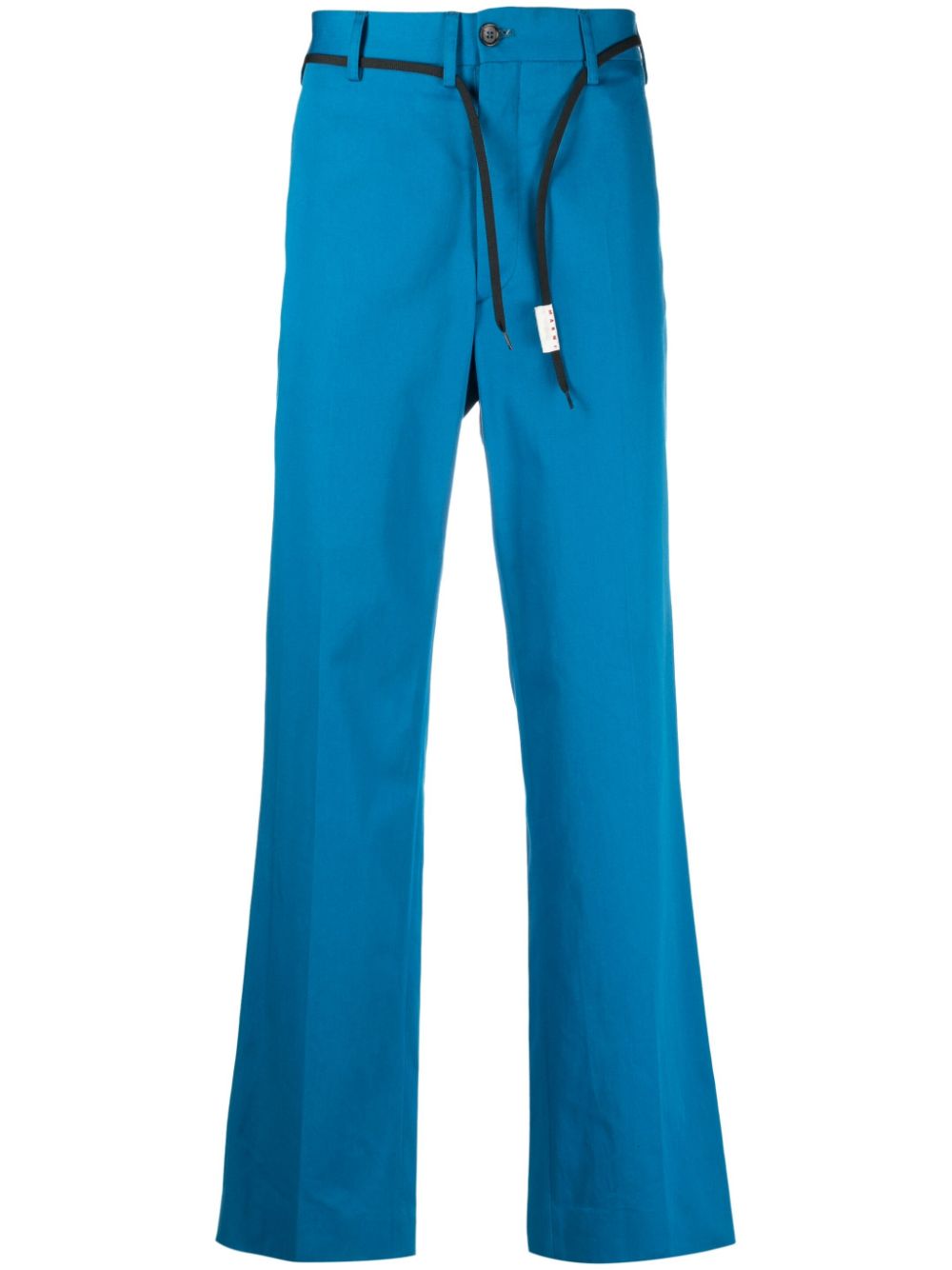 Belted straight-leg trousers - Blue