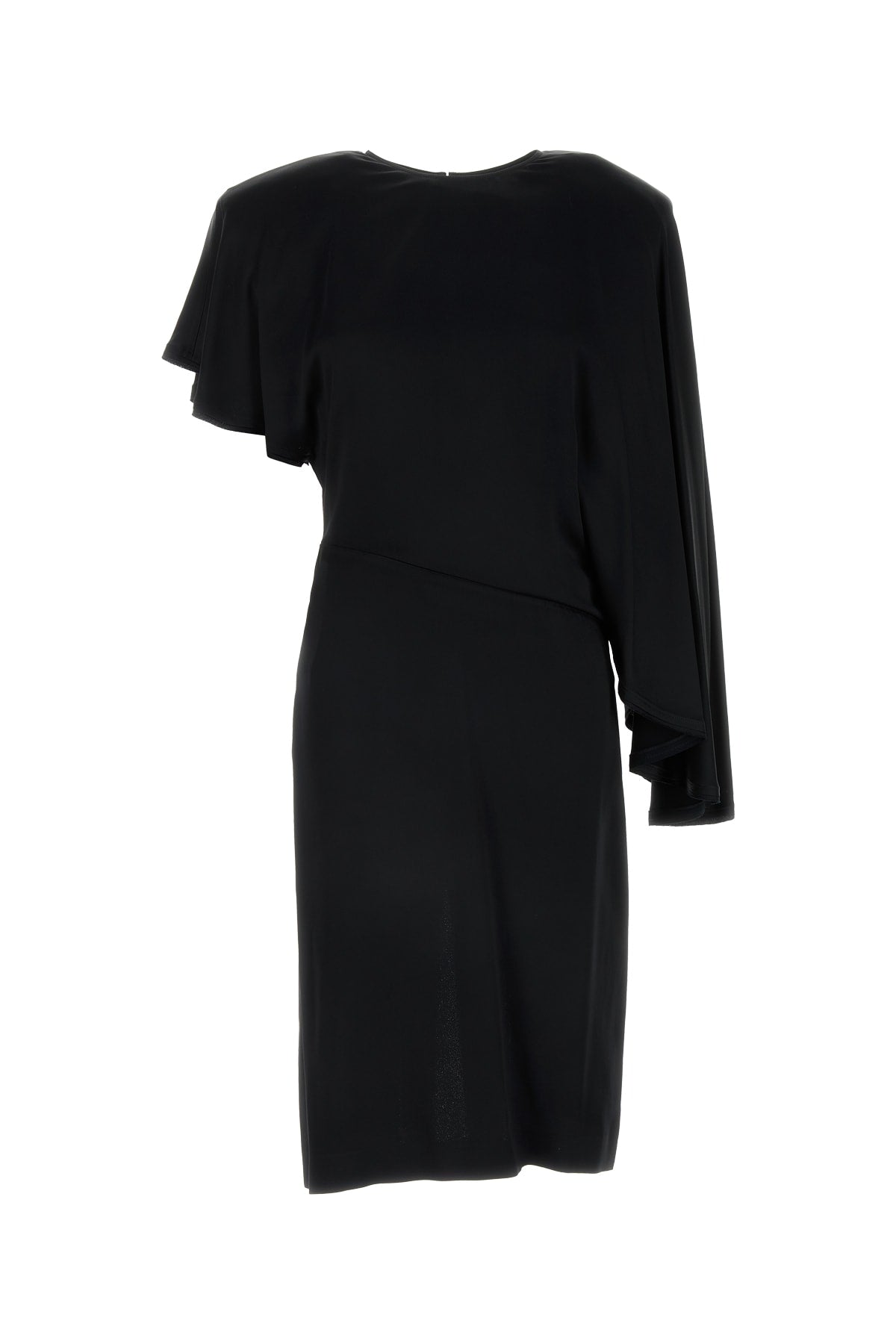 Draped Viscose Dress — Black