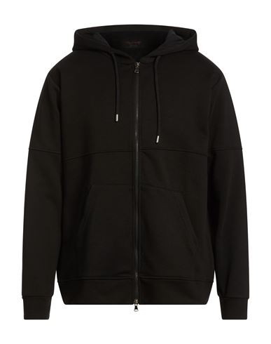 Man Sweatshirt Black Size L Cotton, Polyester