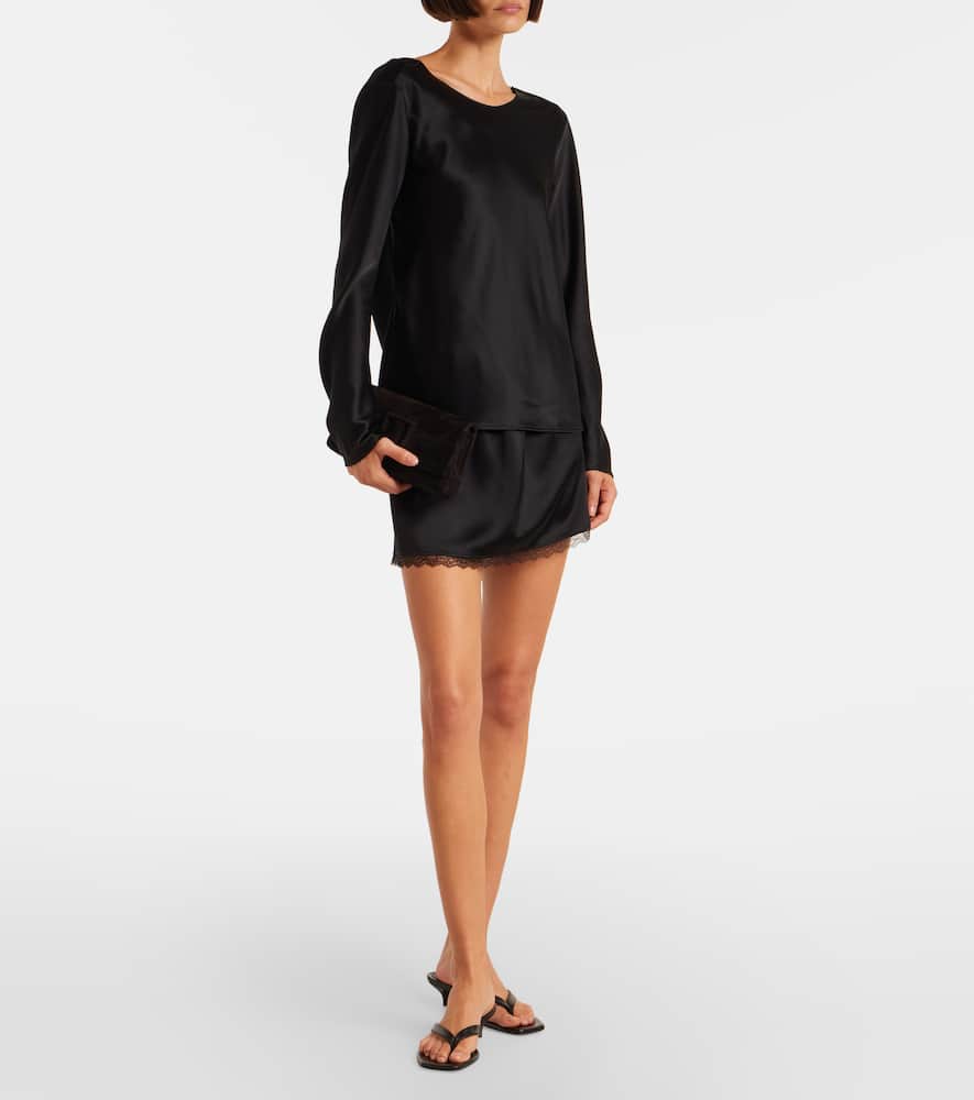 Barb draped satin top