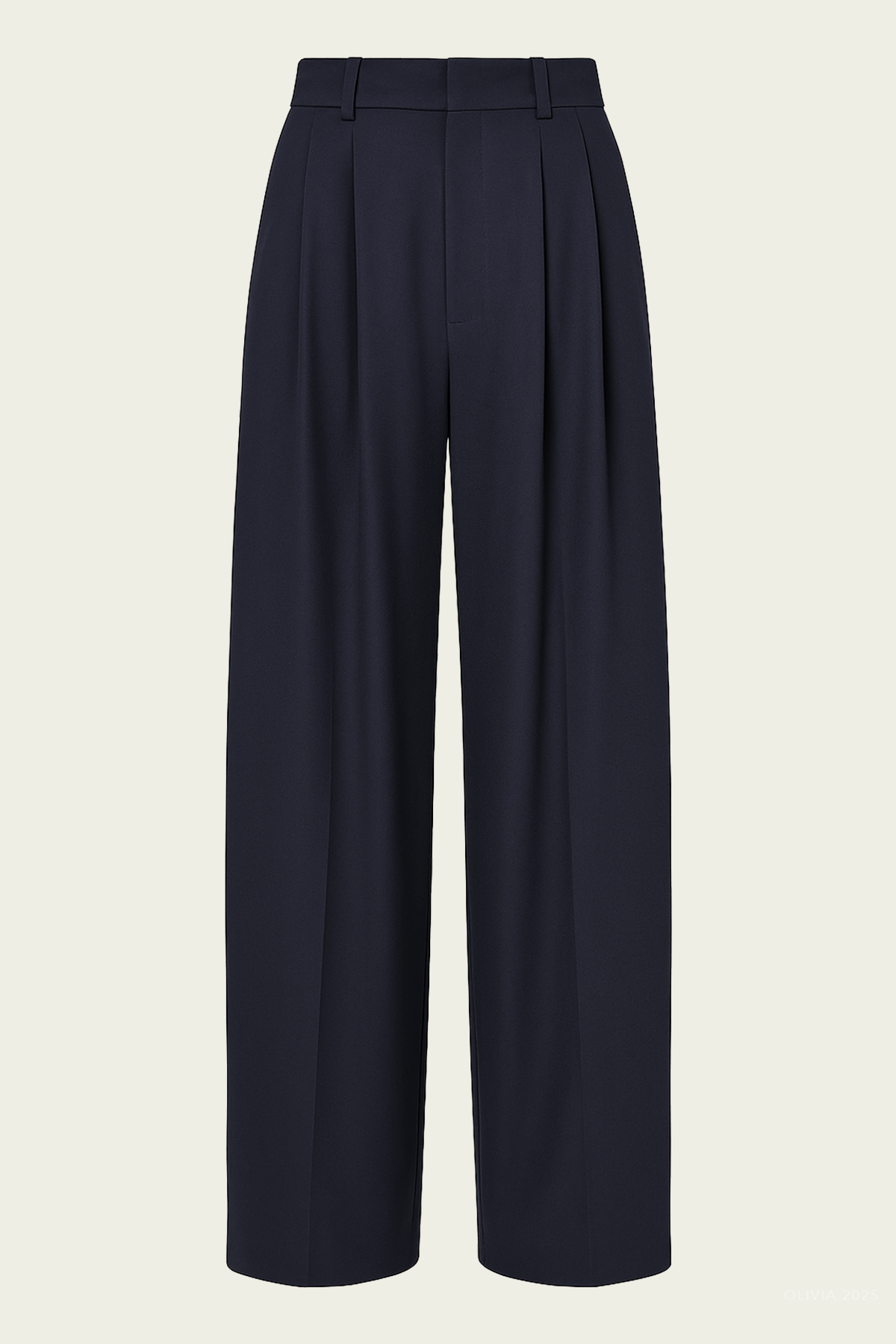 Relaxed Suiting Triple Pleat Pant in Navy
