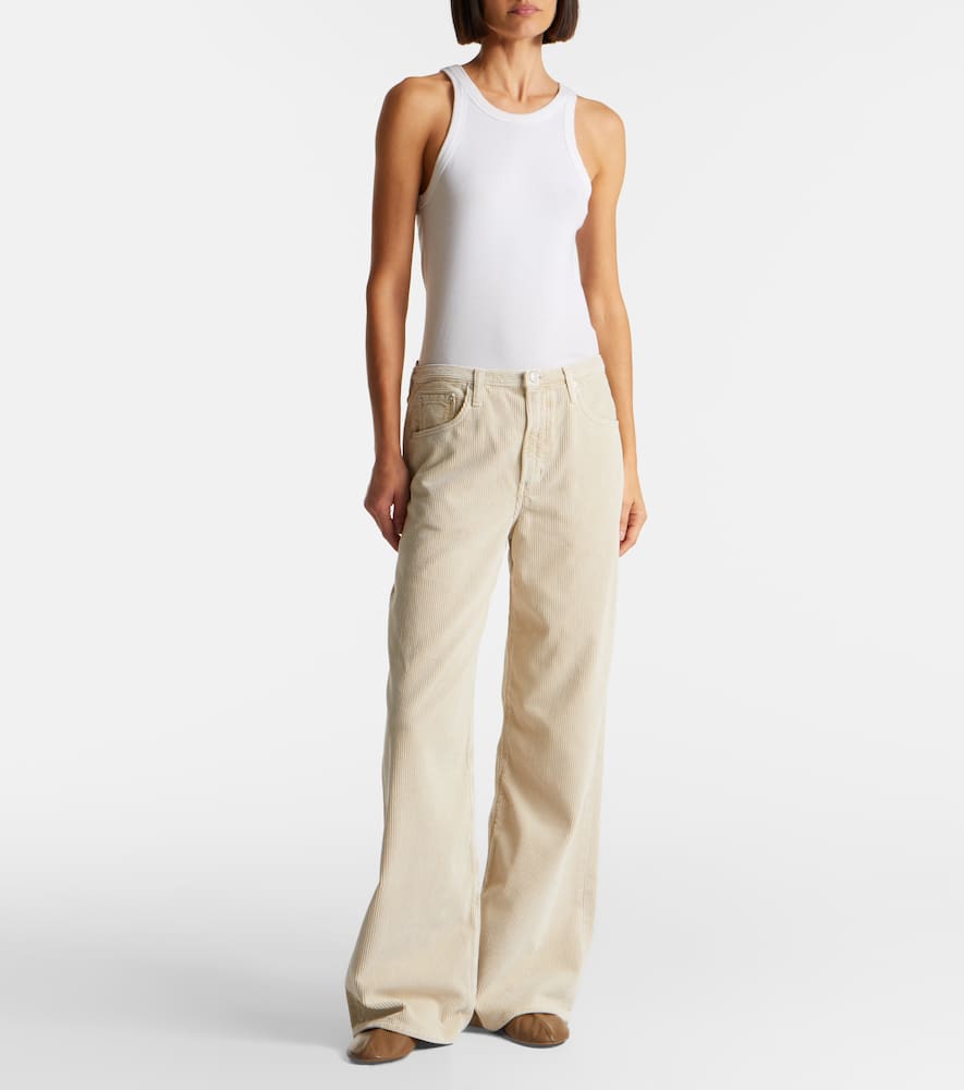 Keira high-rise cotton corduroy wide-leg pants