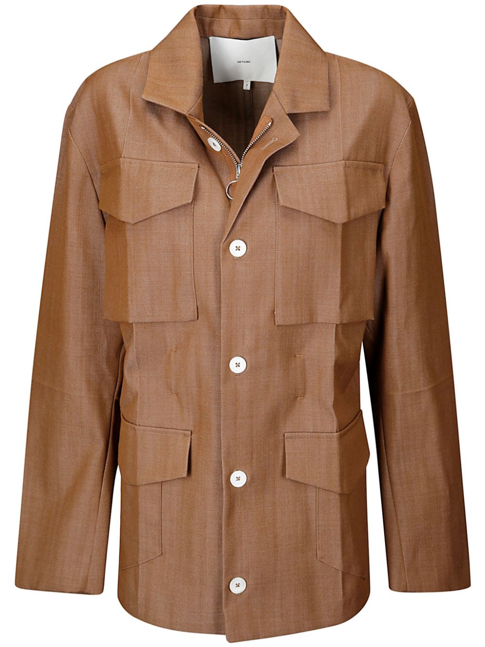 Button-down blazer - Brown