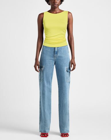 Woman Top Yellow Size S Viscose, Elastane