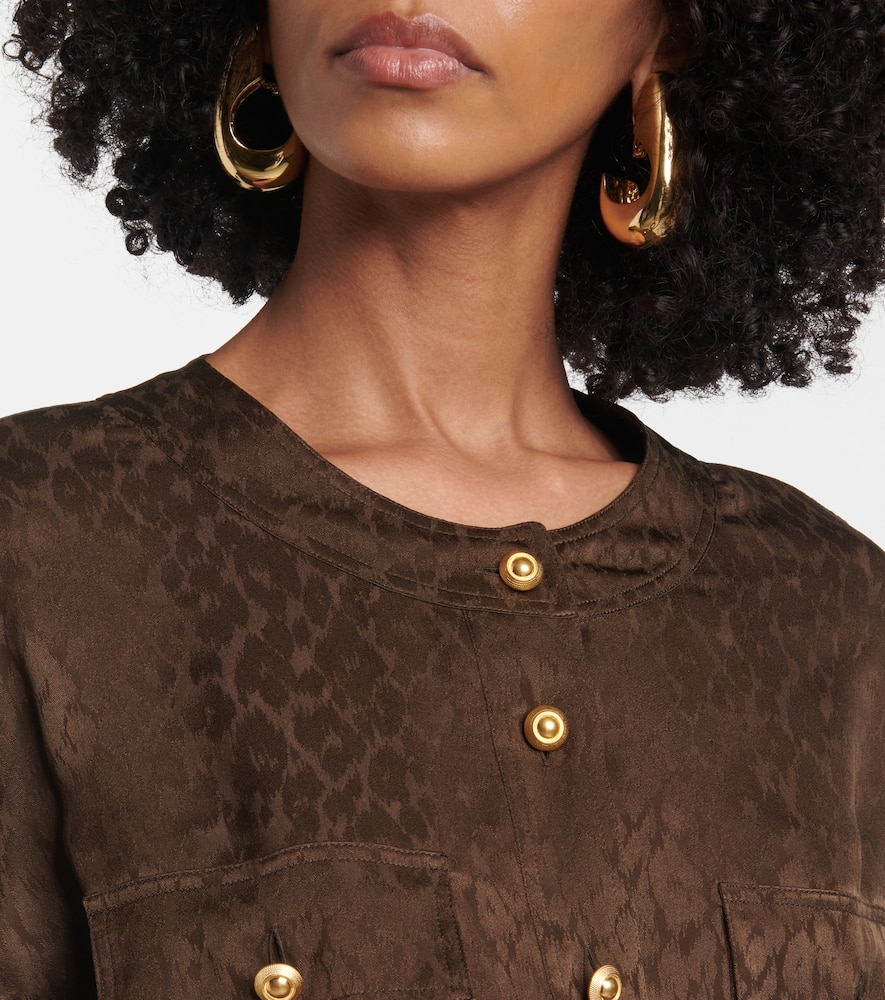 Silk jacquard midi dress