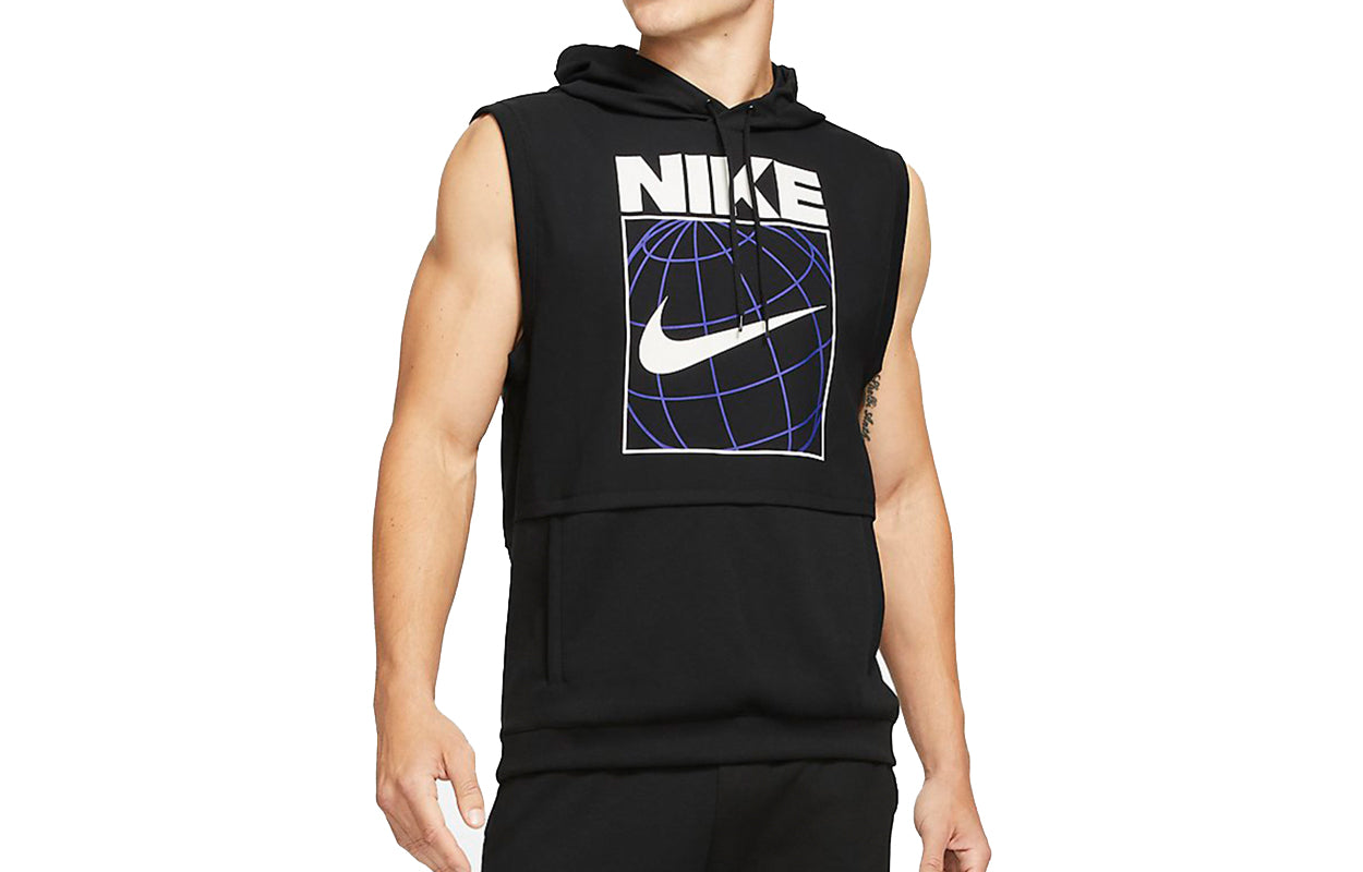 Sleeveless Sports Pullover hoodie Vest Black