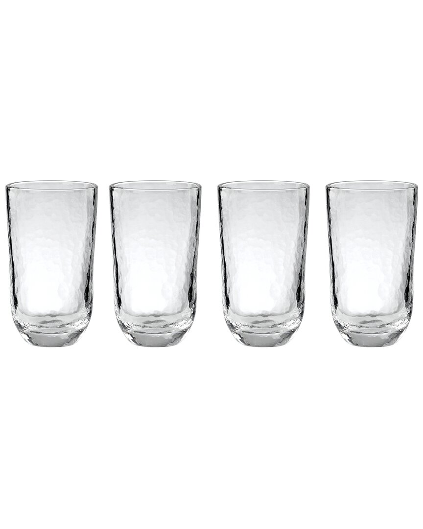 Set Of 4 Homespun Tall Glasses