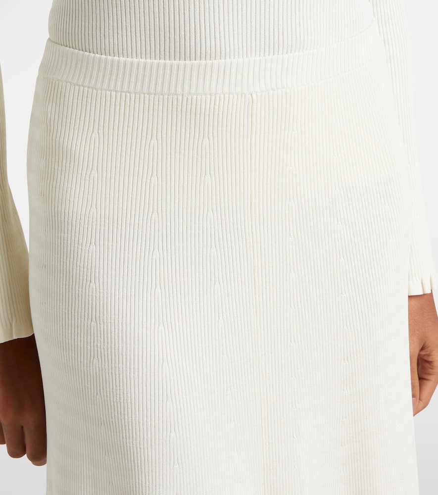 White Label Stina ribbed-knit midi skirt
