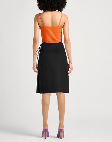 Woman Midi skirt Black Size 2 Cotton, Elastane, Polyester