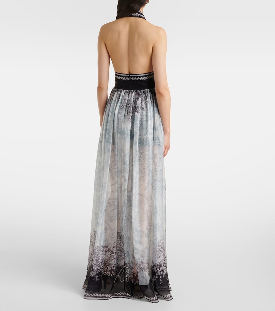 Printed silk chiffon maxi dress