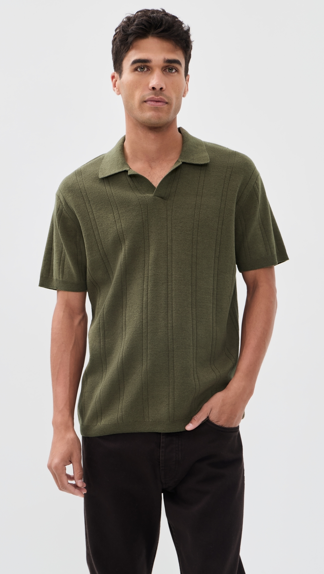 The Valencia Sweater Polo Cilantro Rib