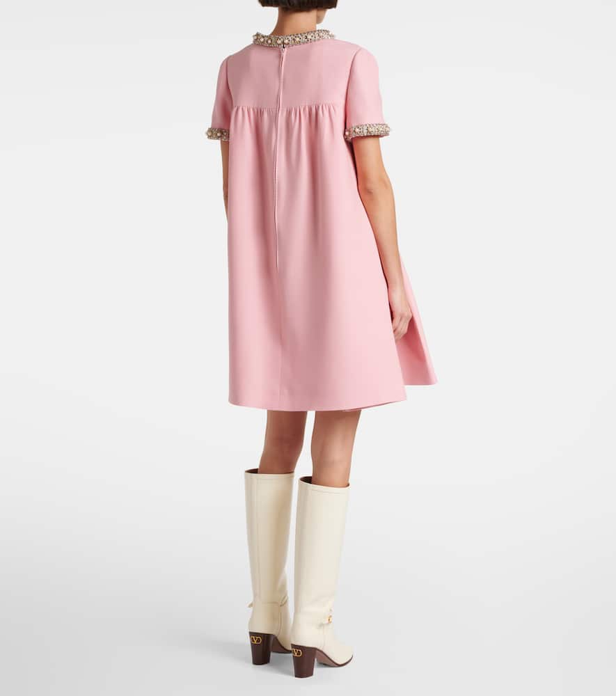 Crepe Couture embroidered minidress
