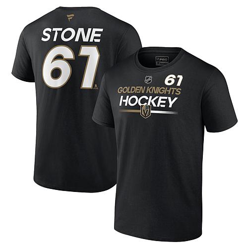 Men's Fanatics Mark Stone Black Vegas Golden Knights Authentic Pro Prime Name & Number T-Shi