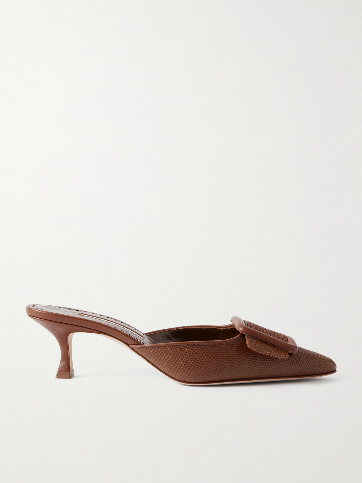 Maysalebi 50 Lizard-effect Leather Mules - Brown