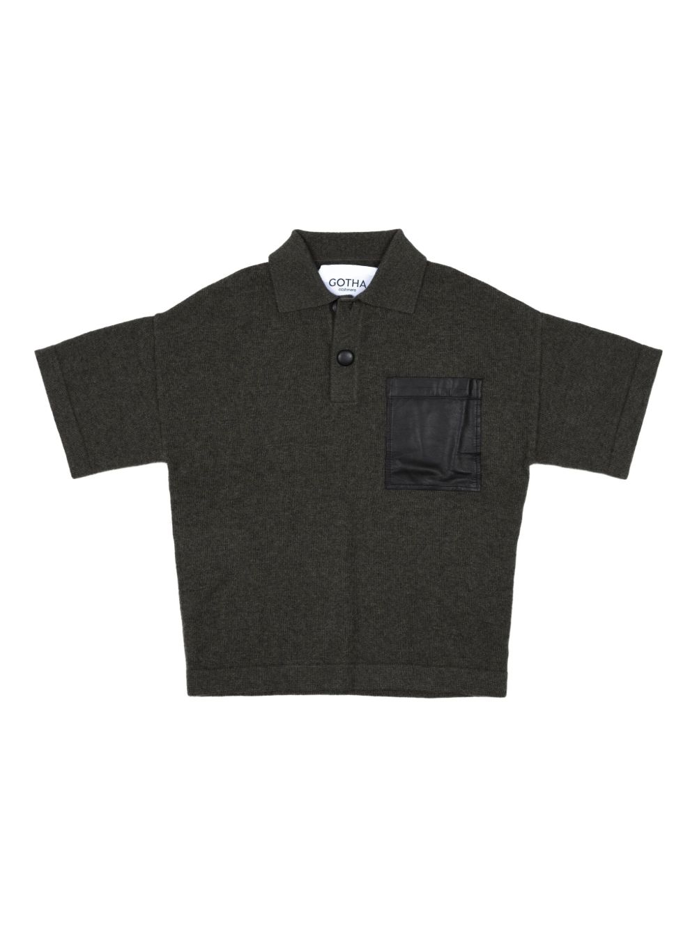 Mélange-effect polo shirt - Black