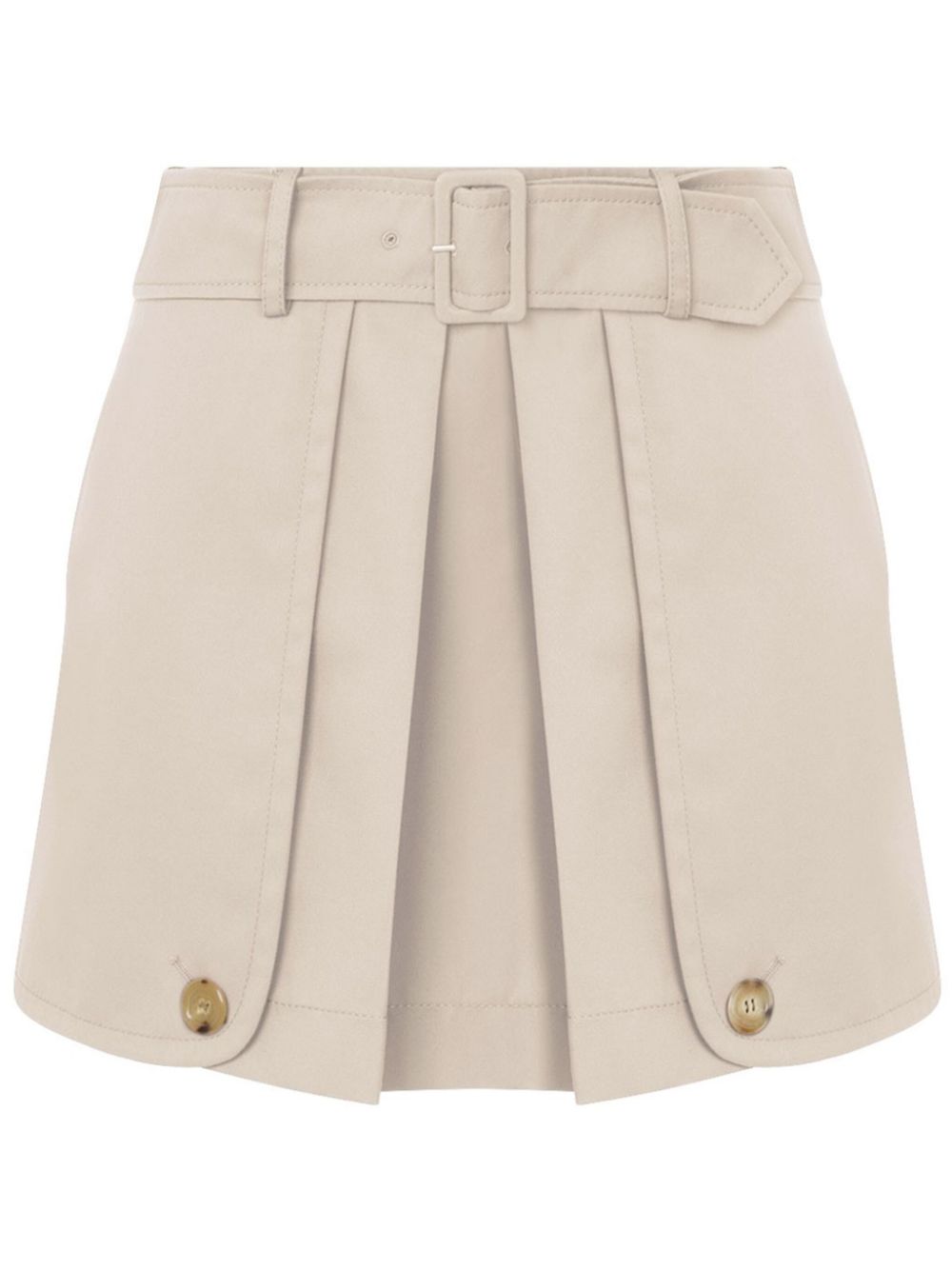 Pleated mini skirt - Neutrals
