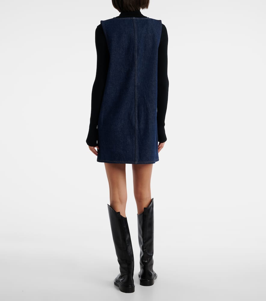Pinafore cotton denim minidress