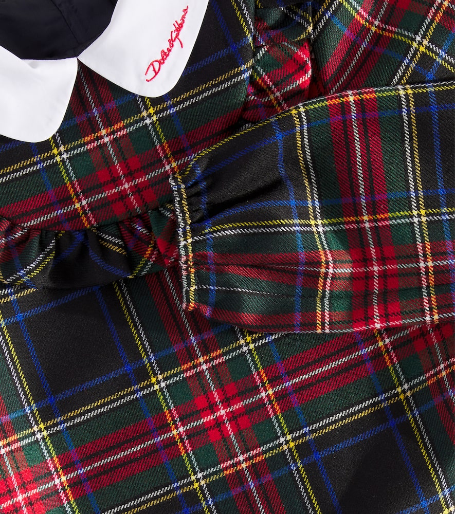 Wool and cotton-blend tartan dress
