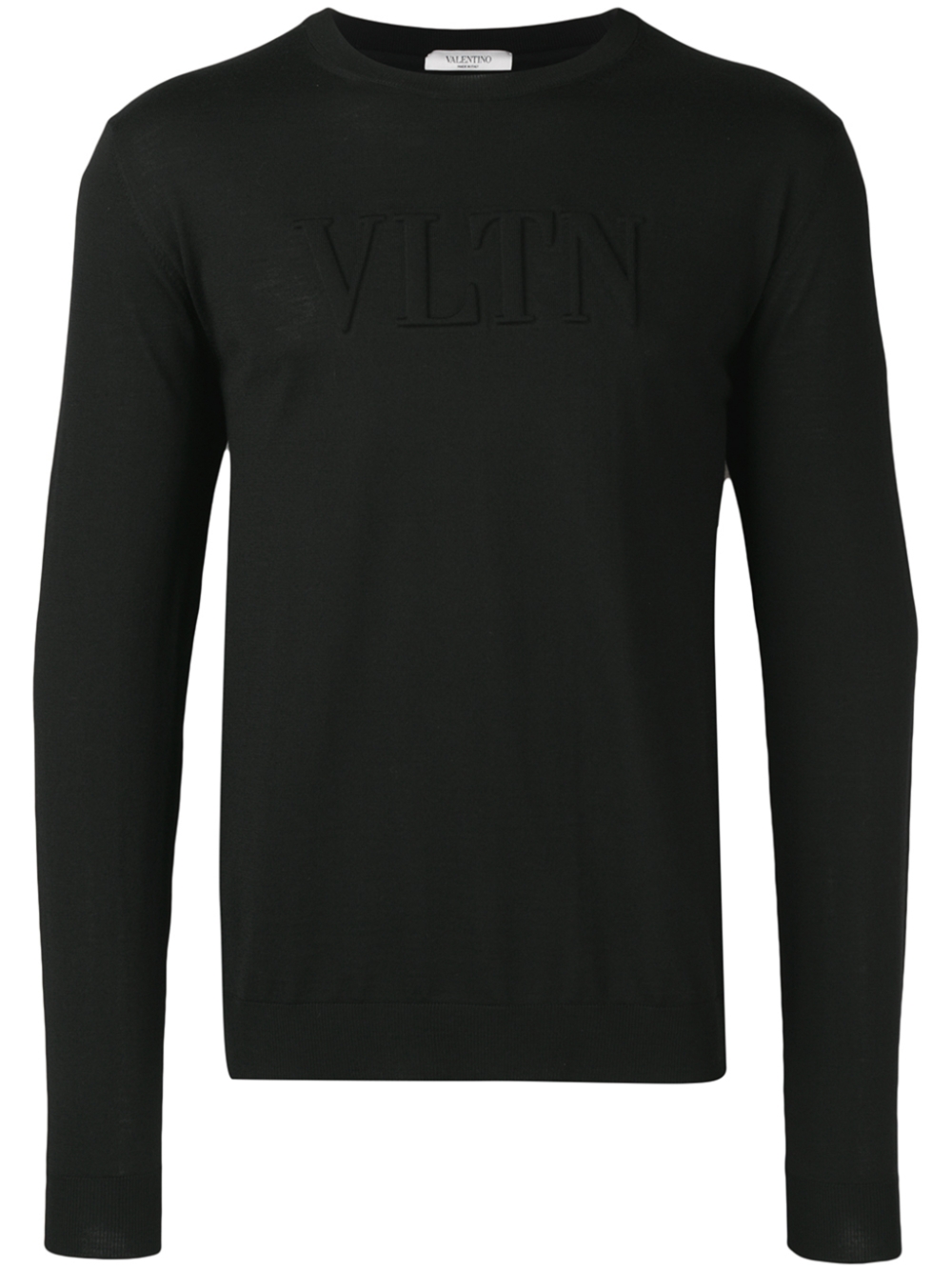 Logo-embossed wool jumper - Black