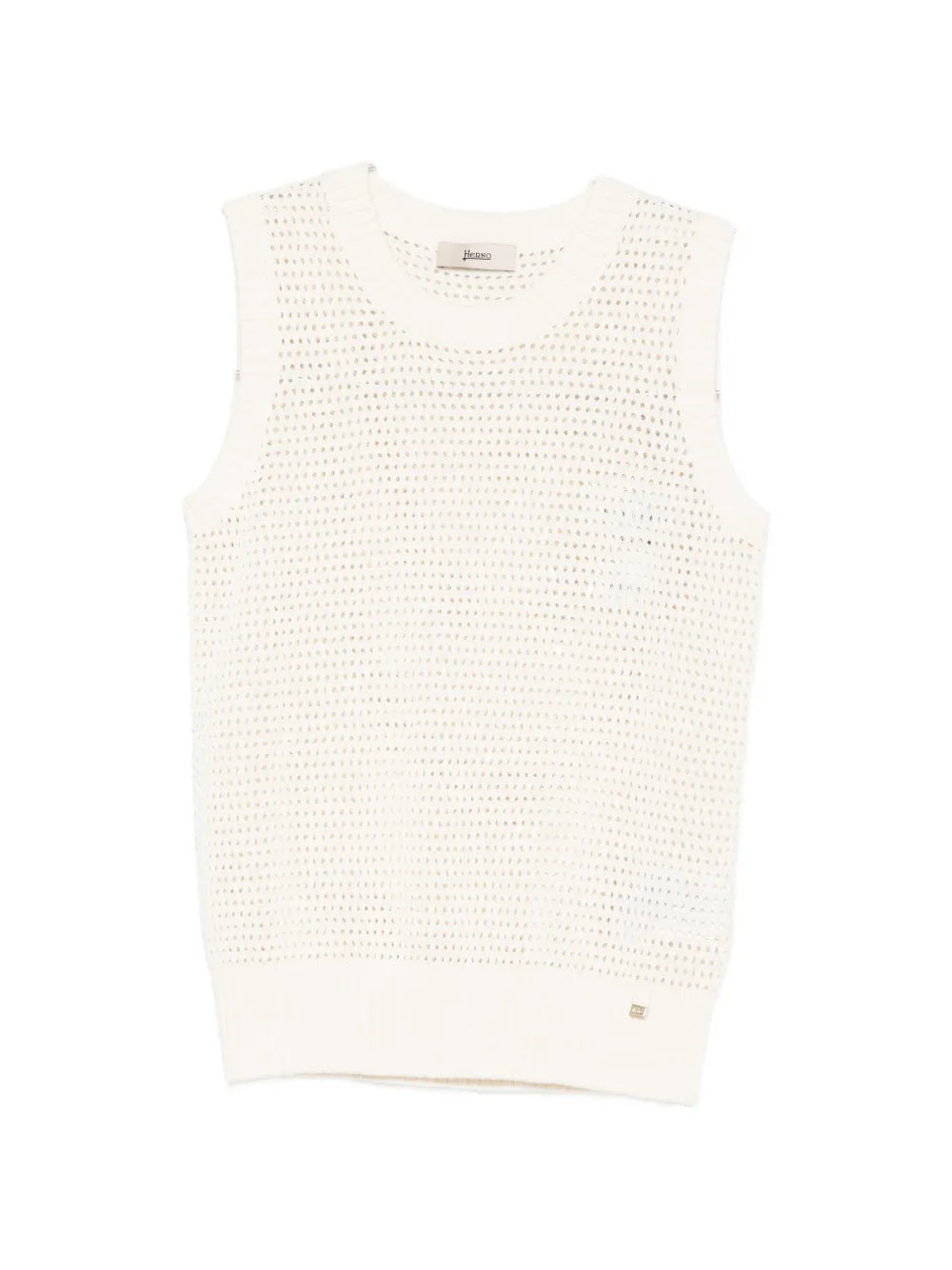 Perforated-Knit Tank Top — White