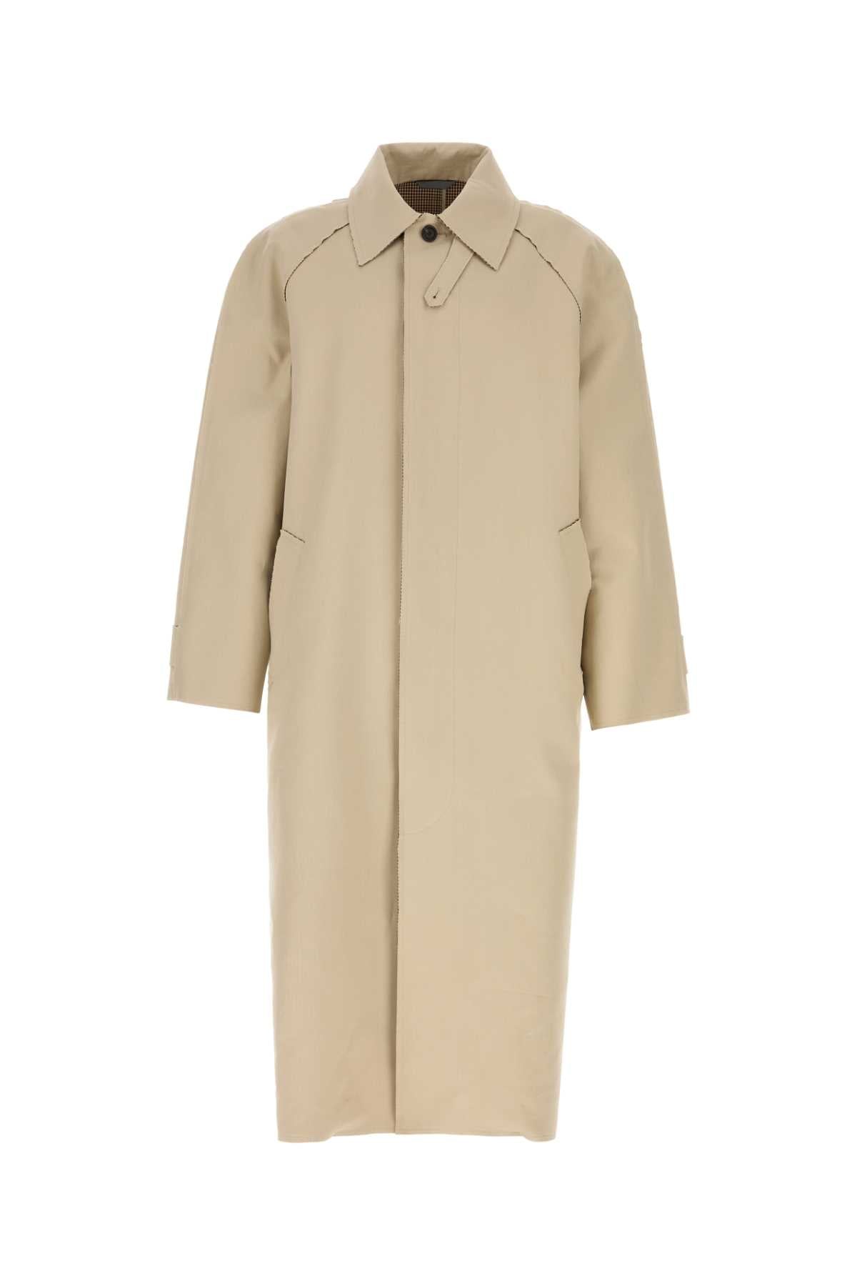 Raw Edge Trench Coat — Beige