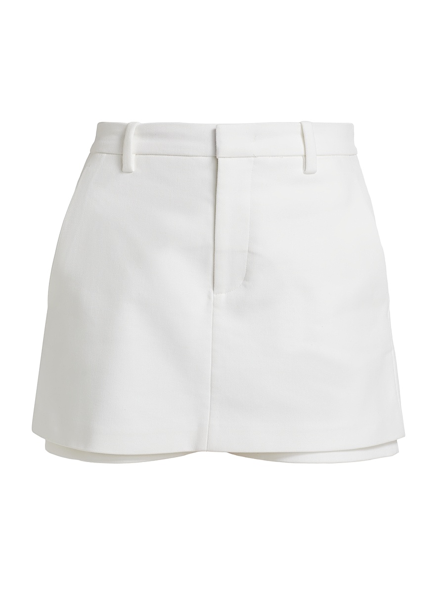 Women's Mid-Rise Tailored Stretch Cotton Skort - Optic White