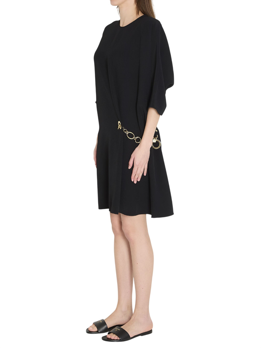 Black Round Neck Midi Dress