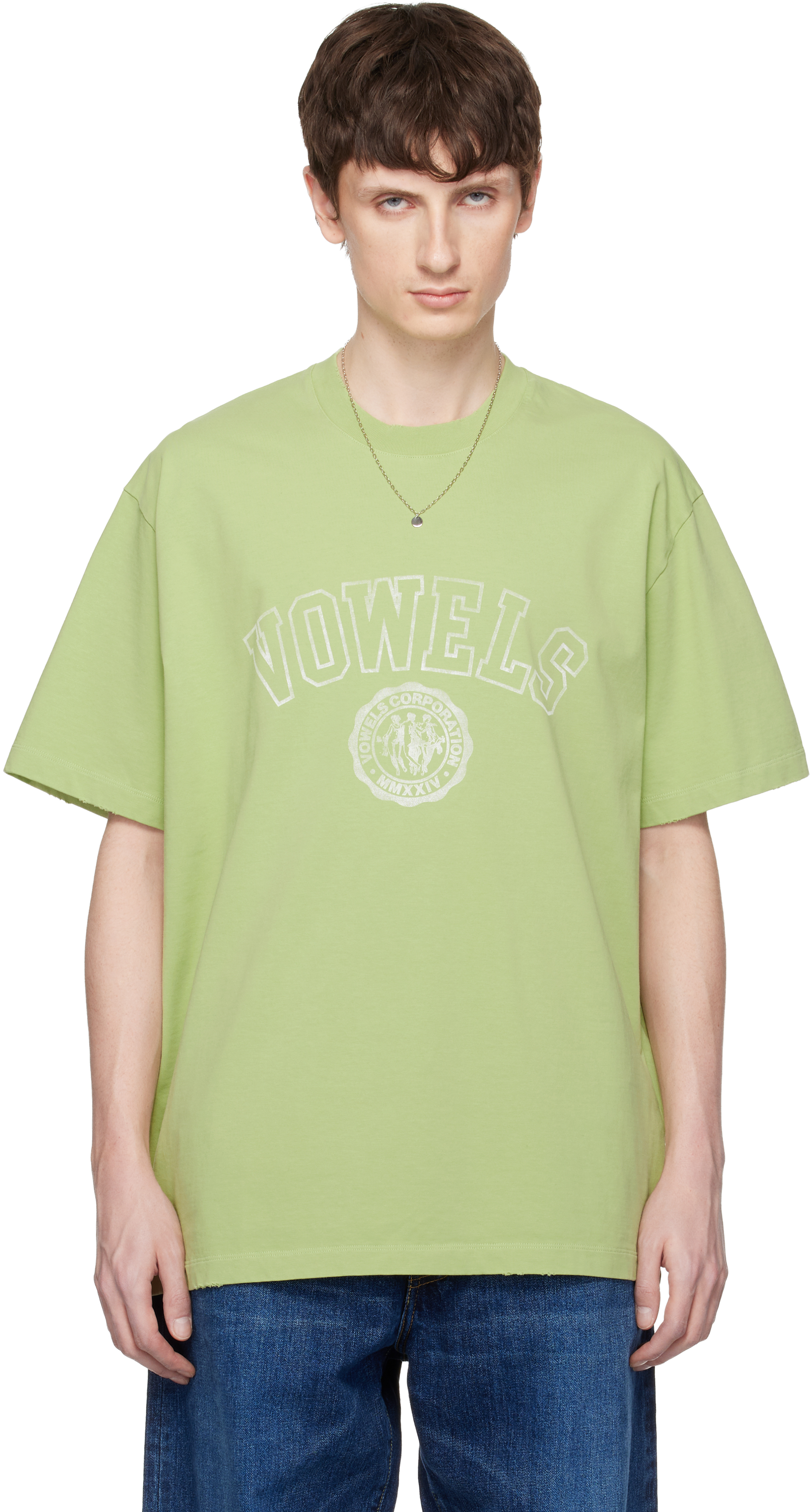 Green Faded Collegiate T-shirt