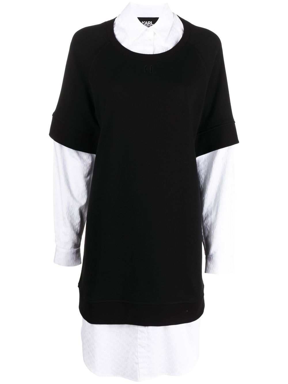Layered shirt sweatshirt dress