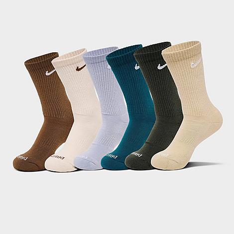Everyday Plus Cushioned Crew Training Socks (6-Pack) in Blue Force/Sequioa