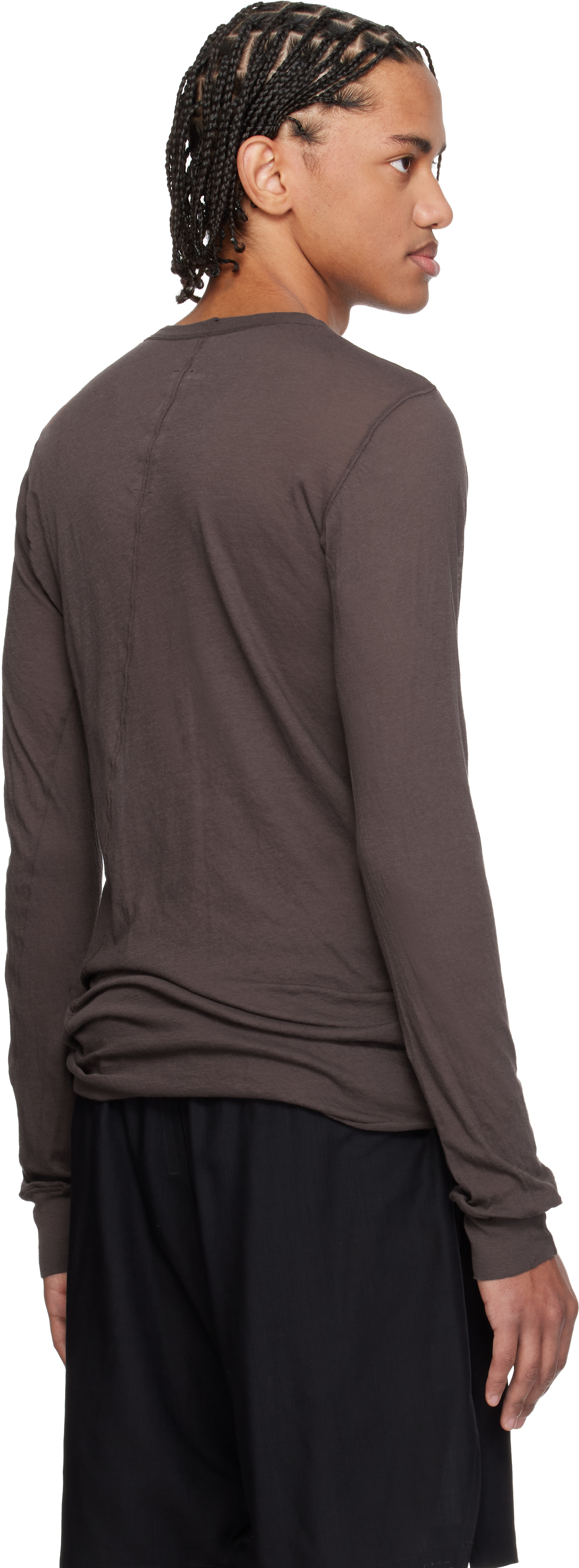 Brown Temple Basic LS T-shirt