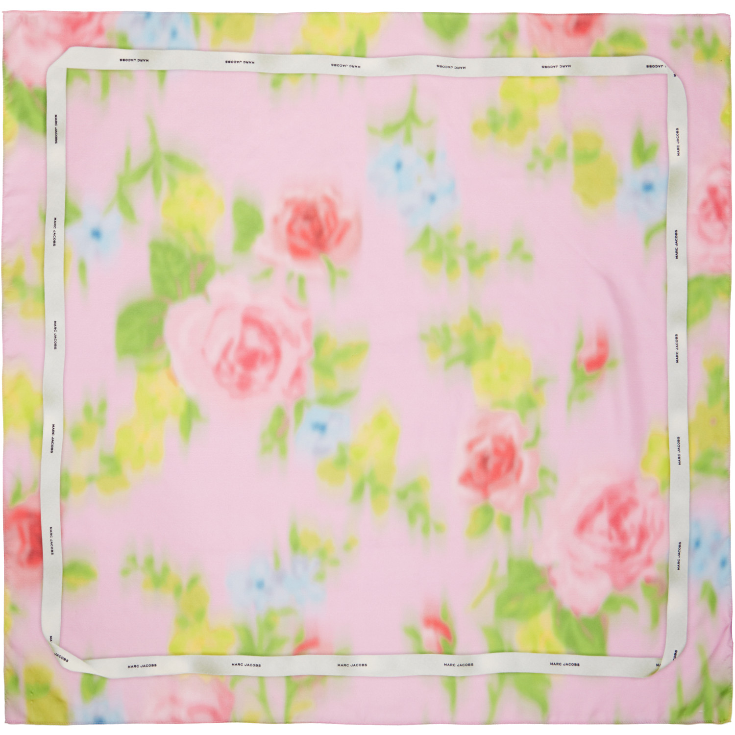 Pink Blurred Floral Silk Scarf