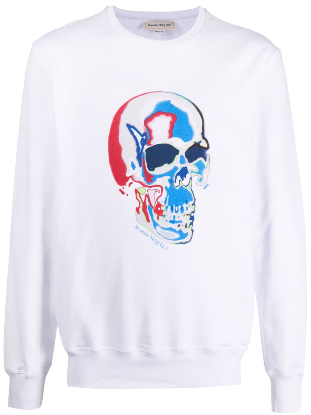 Skull-print cotton sweatshirt - White