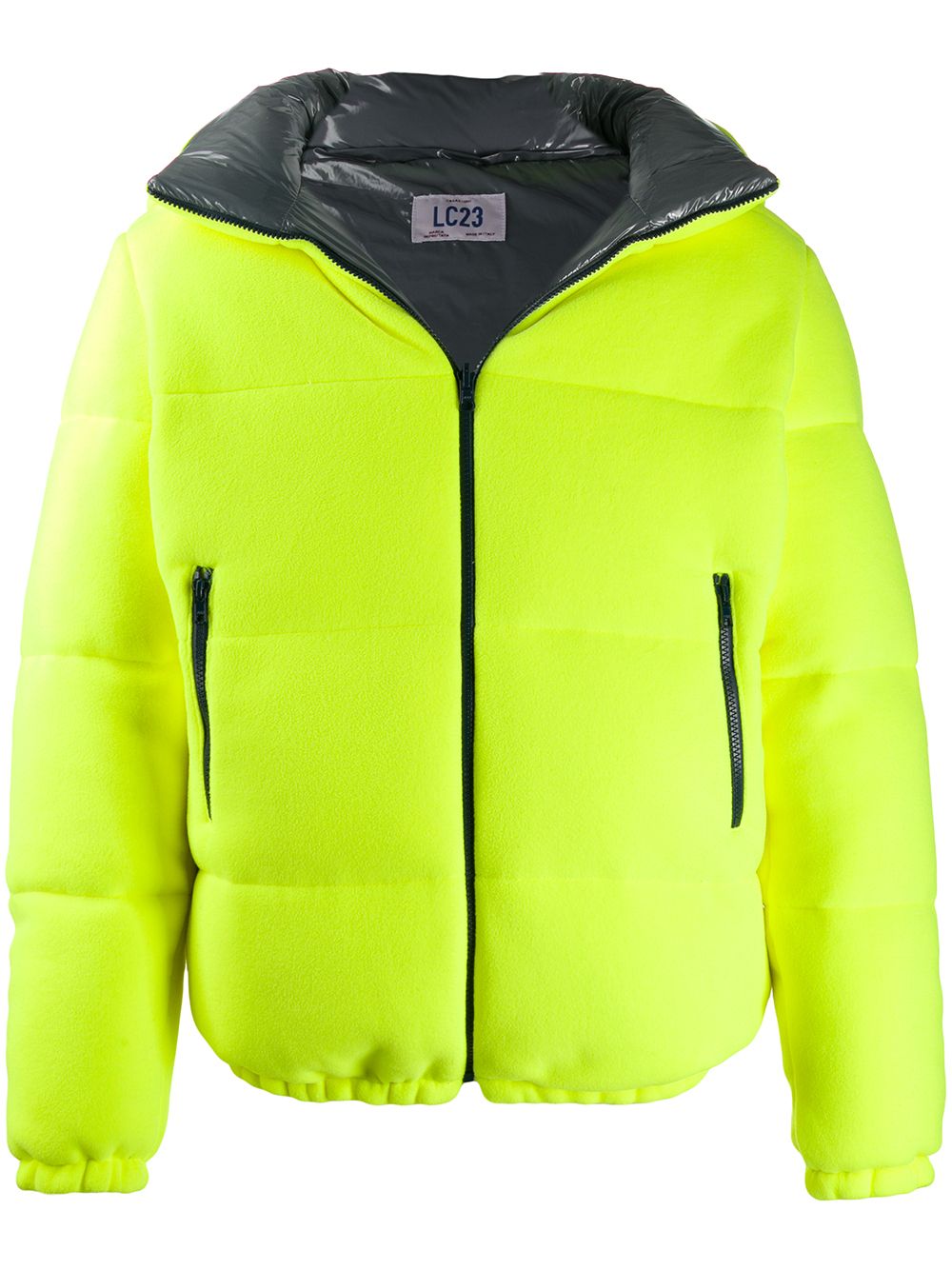 Textured neon puffer jacket - Yellow