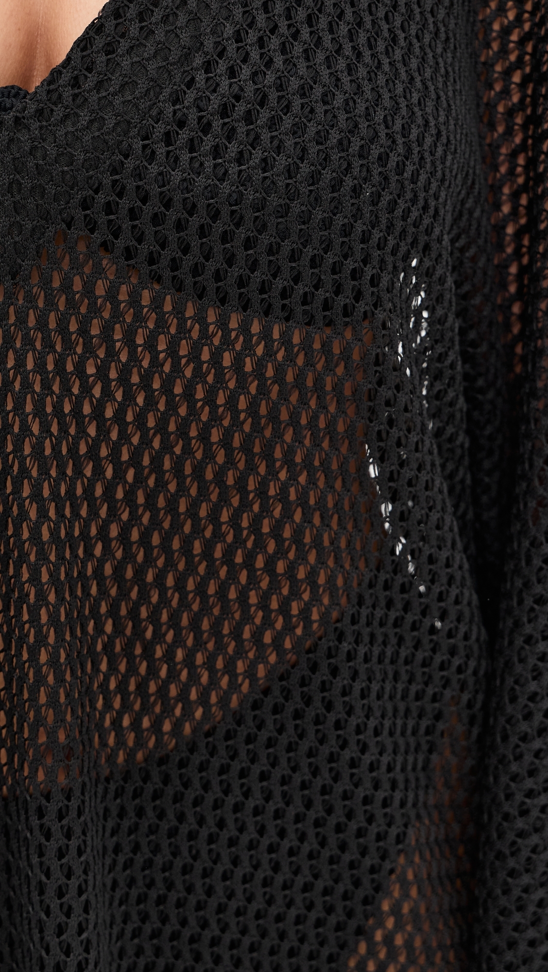 Fishnet Caftan Black