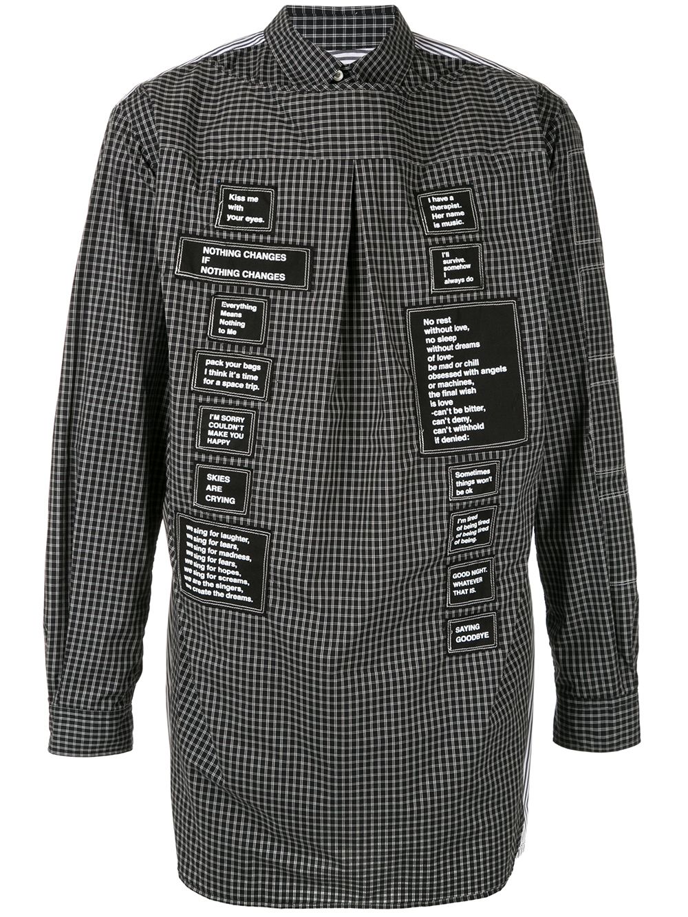 Deconstructed patch logo shirt - Black