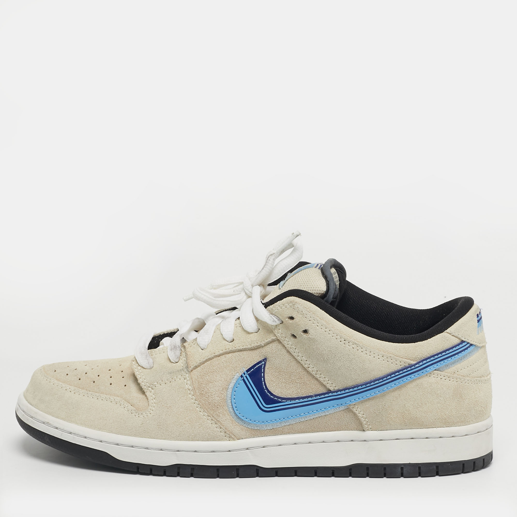 Nike SB Dunk Truck Cream/Blue Suede and Patent Leather Low Top Sneaker