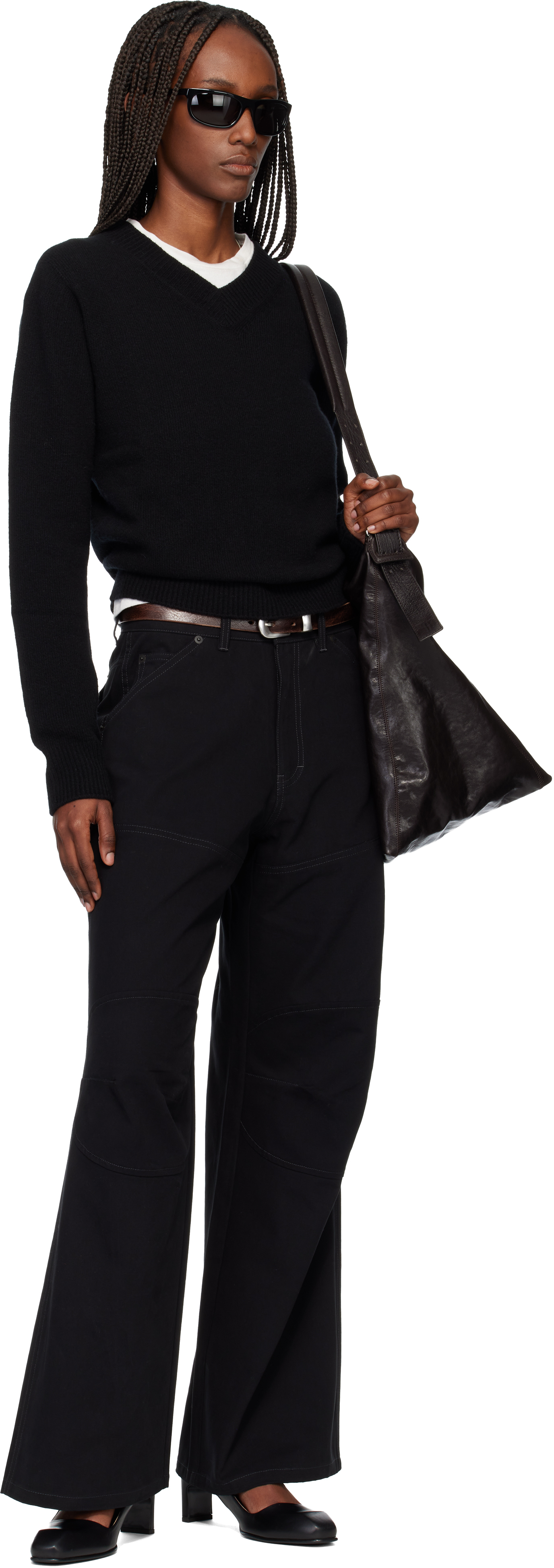 Black Oversized Wide-Leg Denim Jeans