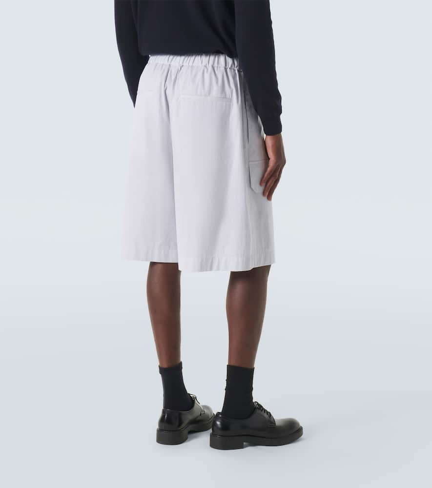 Striped cotton Bermuda shorts
