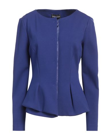 Emporio Armani Woman Jacket Blue Size 10 Viscose, Polyamide, Elastane