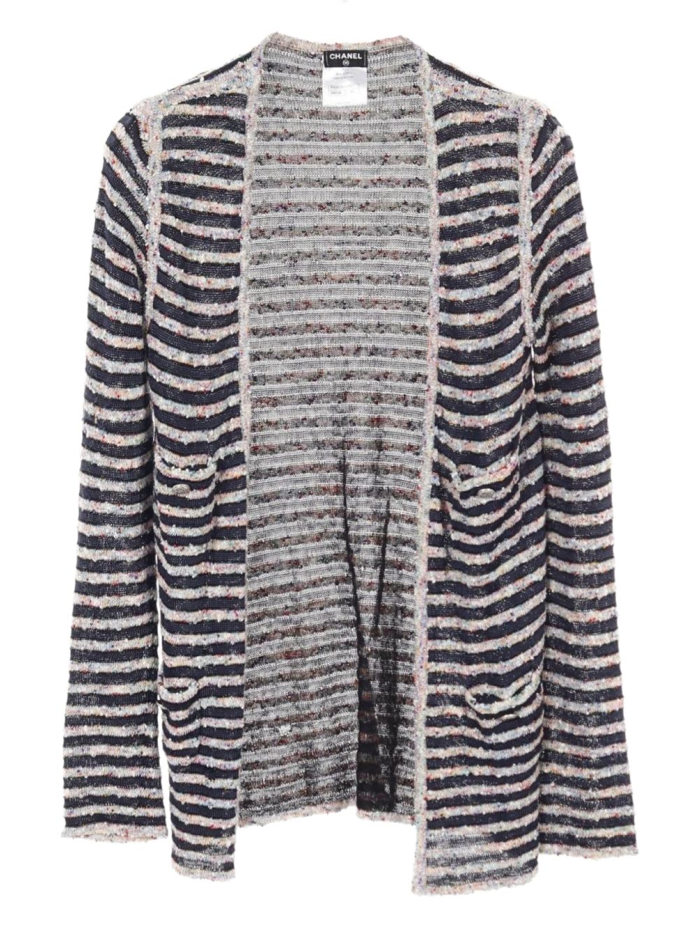 1986-1988 striped cardigan - Blue