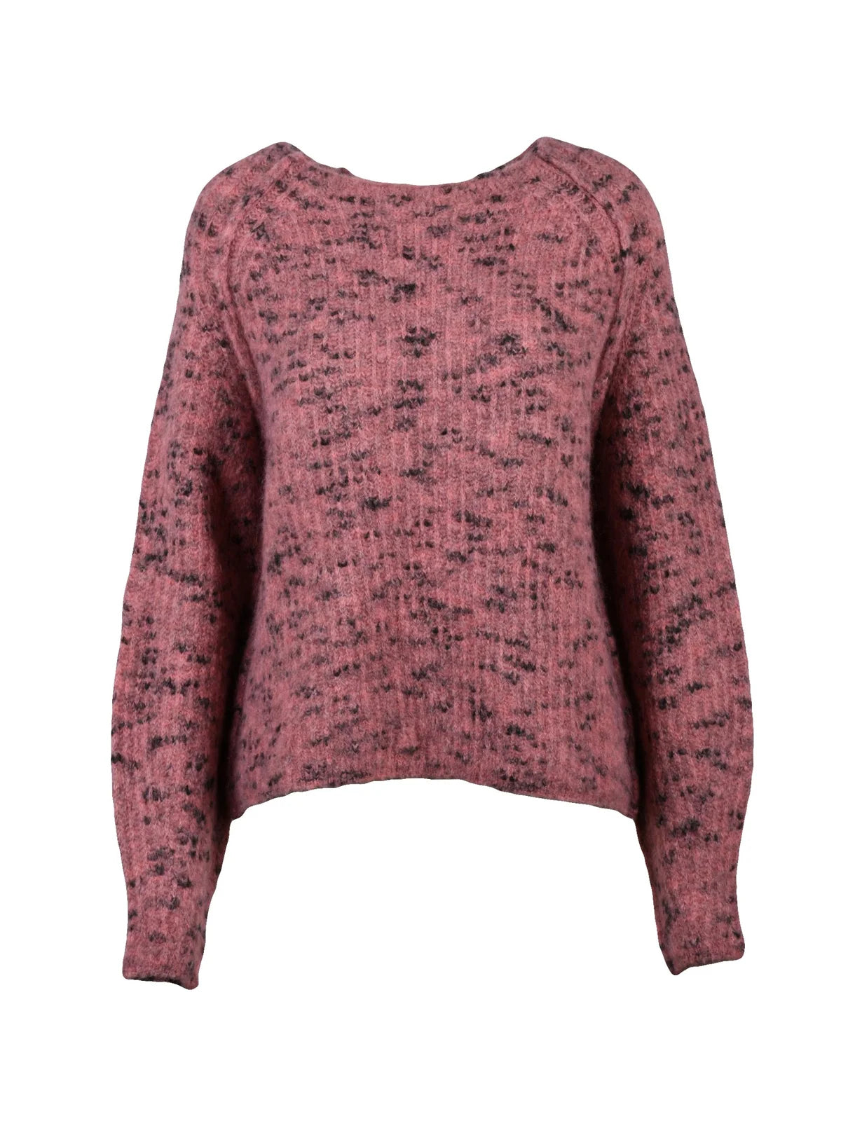 Textured Knit Mohair-Wool Blend Sweater with Relaxed Fit