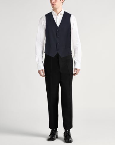 Man Tailored Vest Midnight blue Size 42 Polyester, Virgin Wool, Lycra