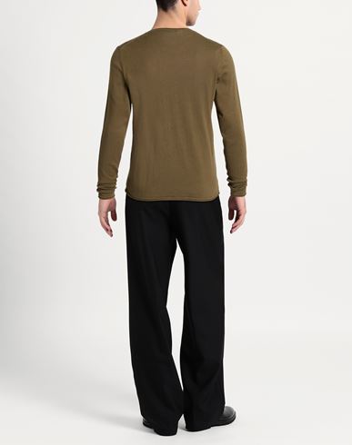 Man Sweater Military green Size 42 Cotton