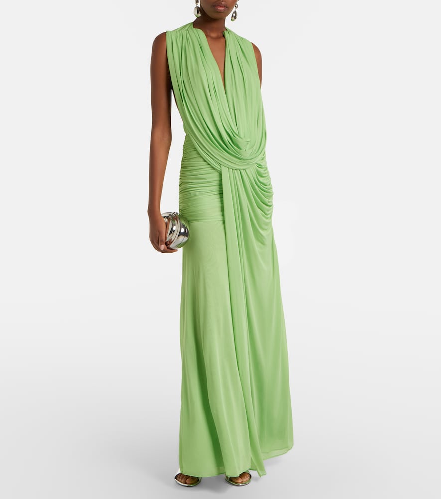 Ripple draped jersey gown