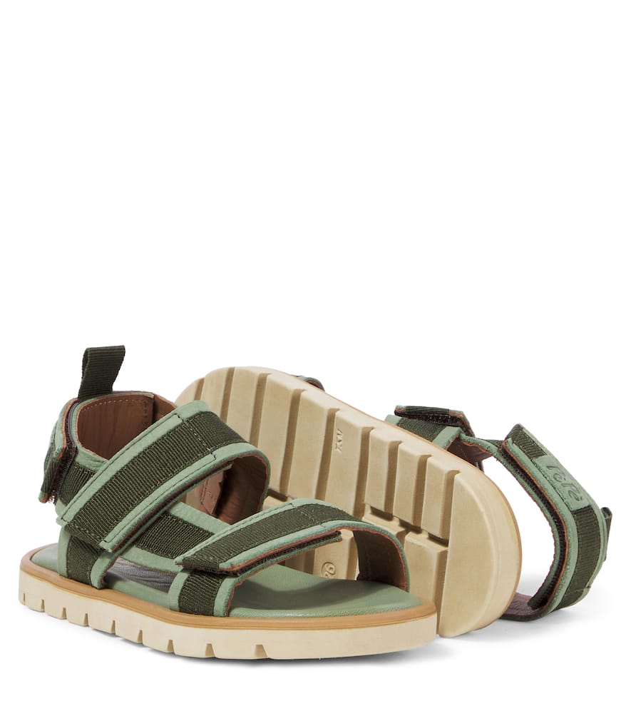 PèPè Suede-trimmed sandals