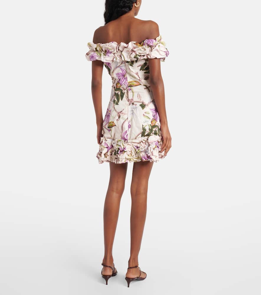 Jardin Mutisia floral cotton minidress